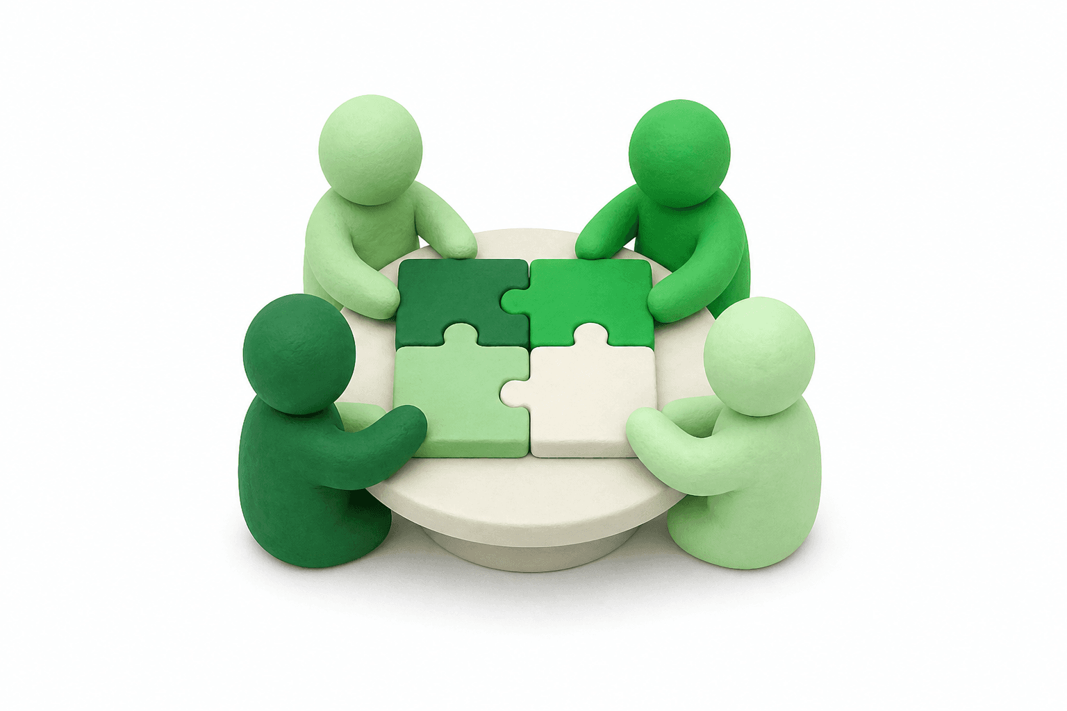 Four avatars of people collaborating
