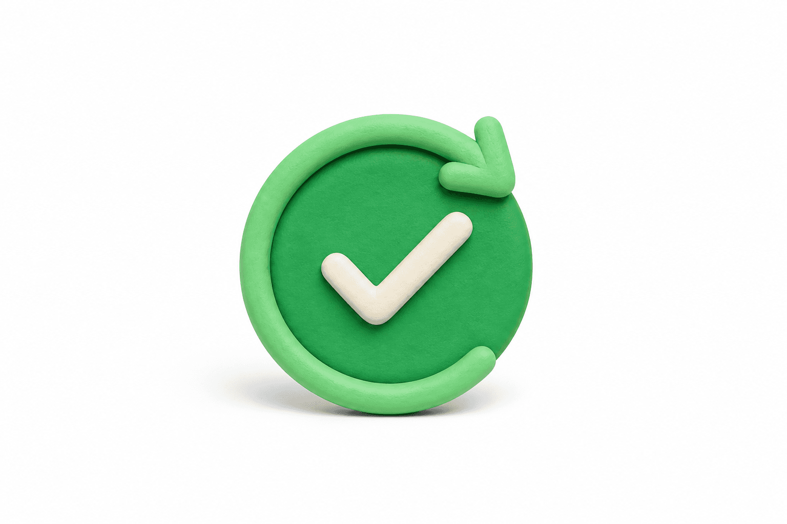 Check mark inside a green circle