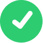 Check mark inside a green circle