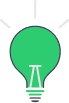 Lit light bulb with rays