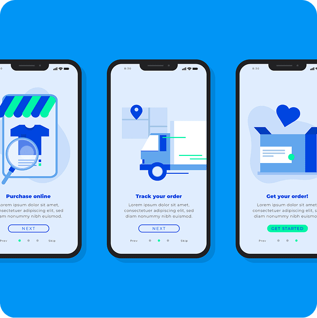 Smartphone with a logistics tracking app showing a map with delivery routes
